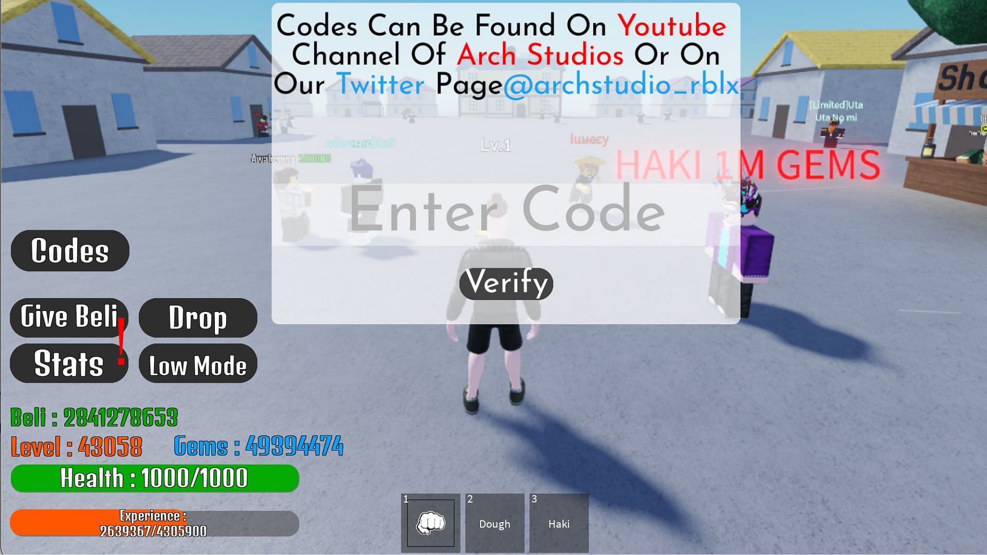Enter the code here (Image via Roblox)