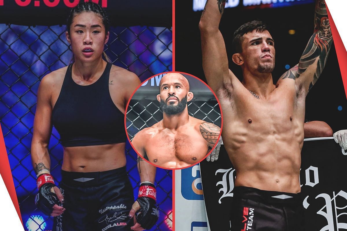 Angela Lee (left) Bruno Pucci (right) (inset: Demetrious Johnson) [Photos via: ONE Championship]