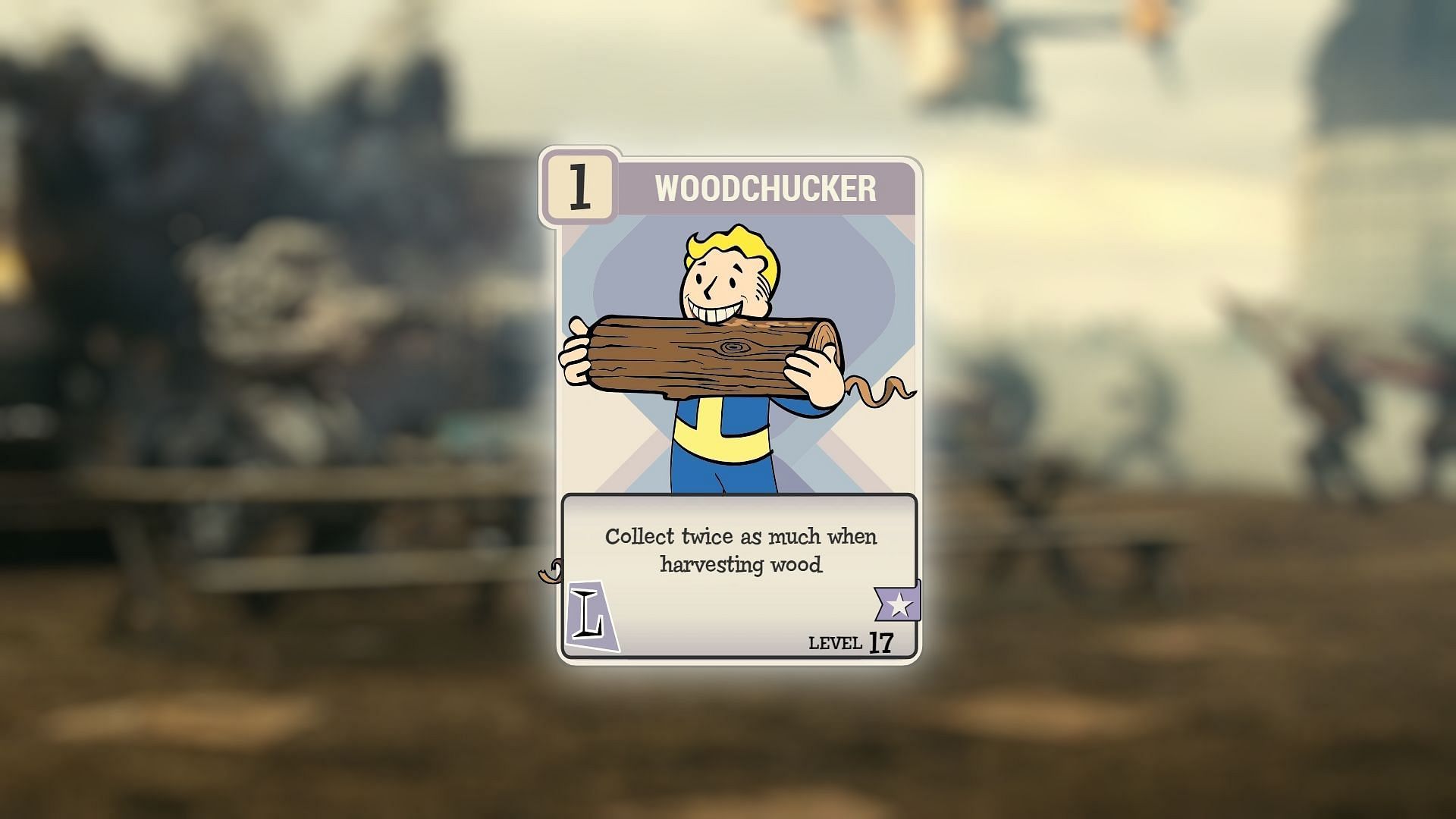 The Woodchucker perk in Fallout 76 (Image via Bethesda Softworks)