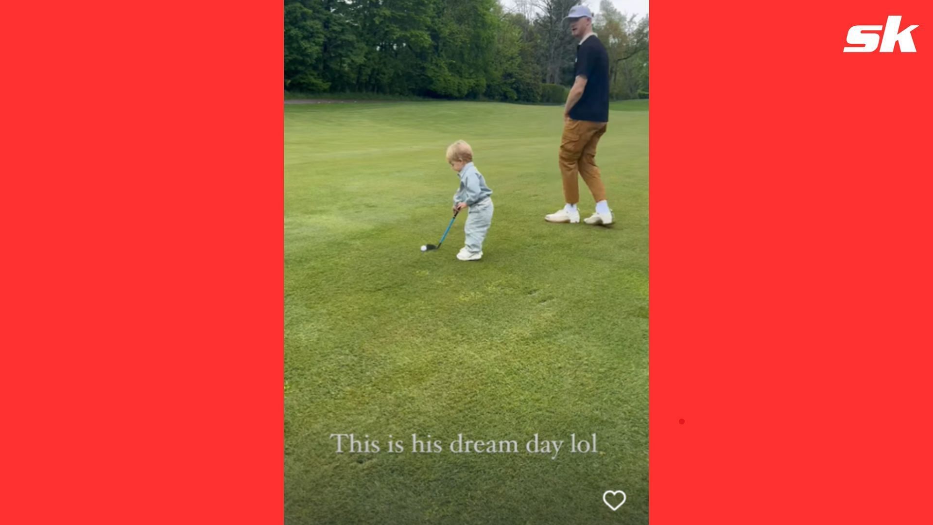 Maria Hader captured her husband Josh and their son Lucas bonding over some golf