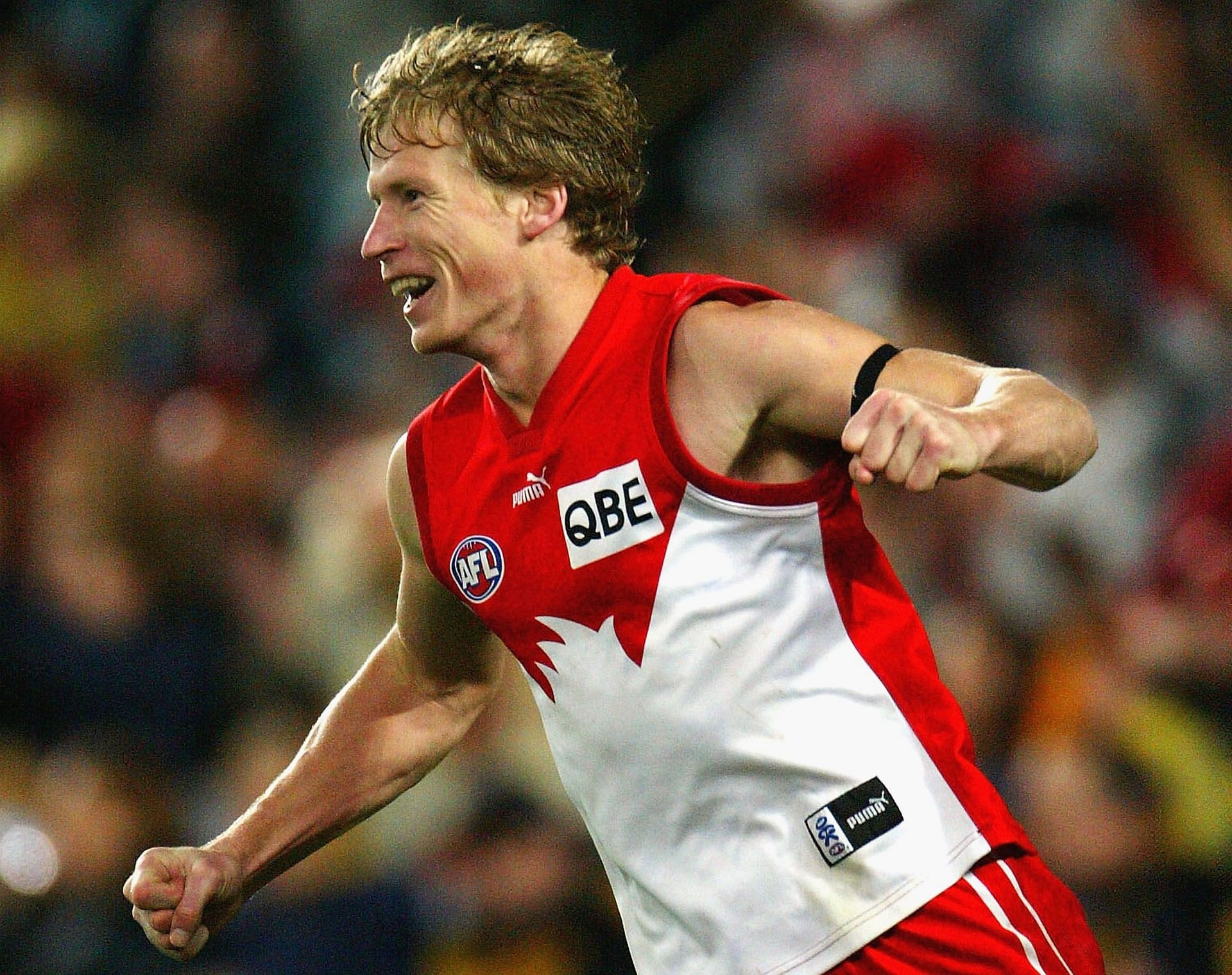 Craig Bolton #6 for Sydney celebrates a goal