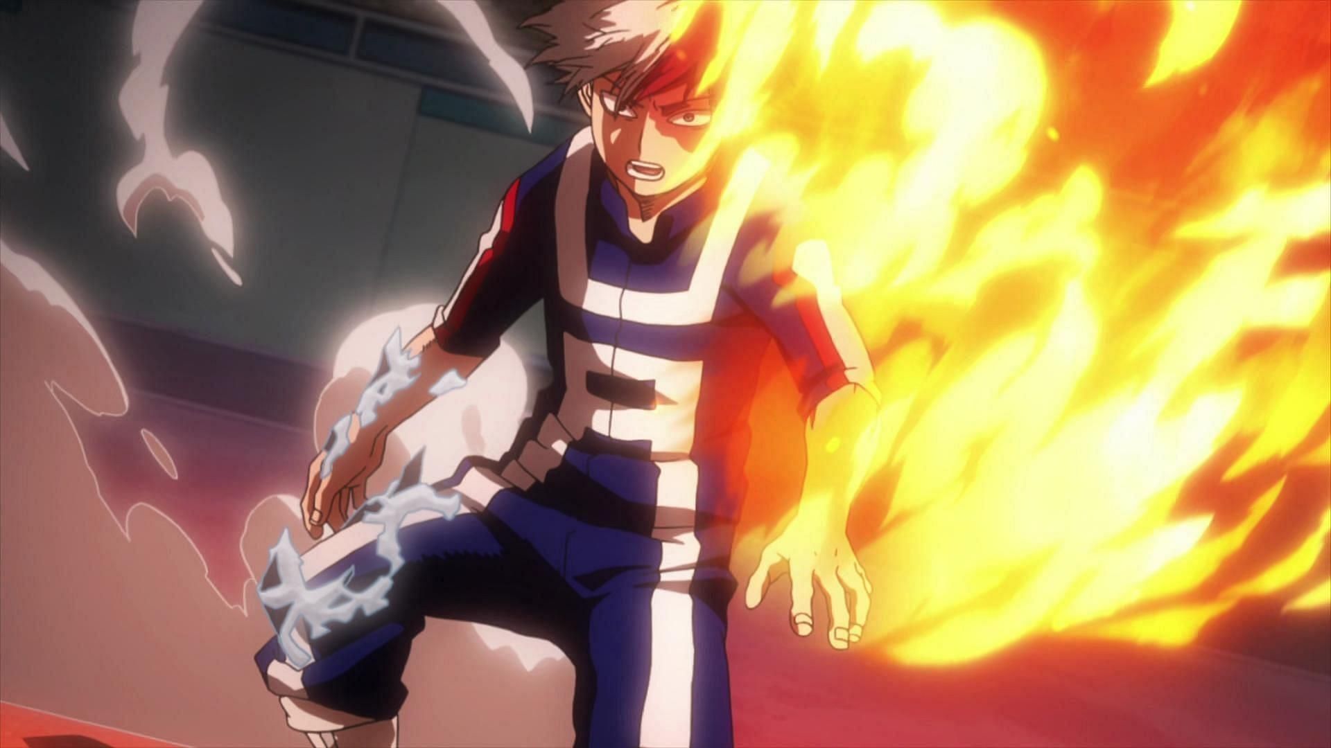 Shoto Todoroki as seen in My Hero Academia anime (Image via BONES)