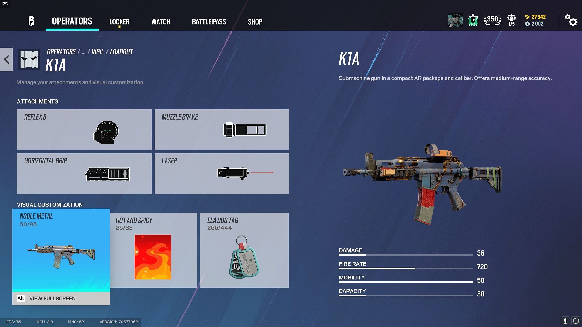 The K1A is the top choice for the best Vigil loadout in Rainbow Six Siege (Image via Ubisoft)