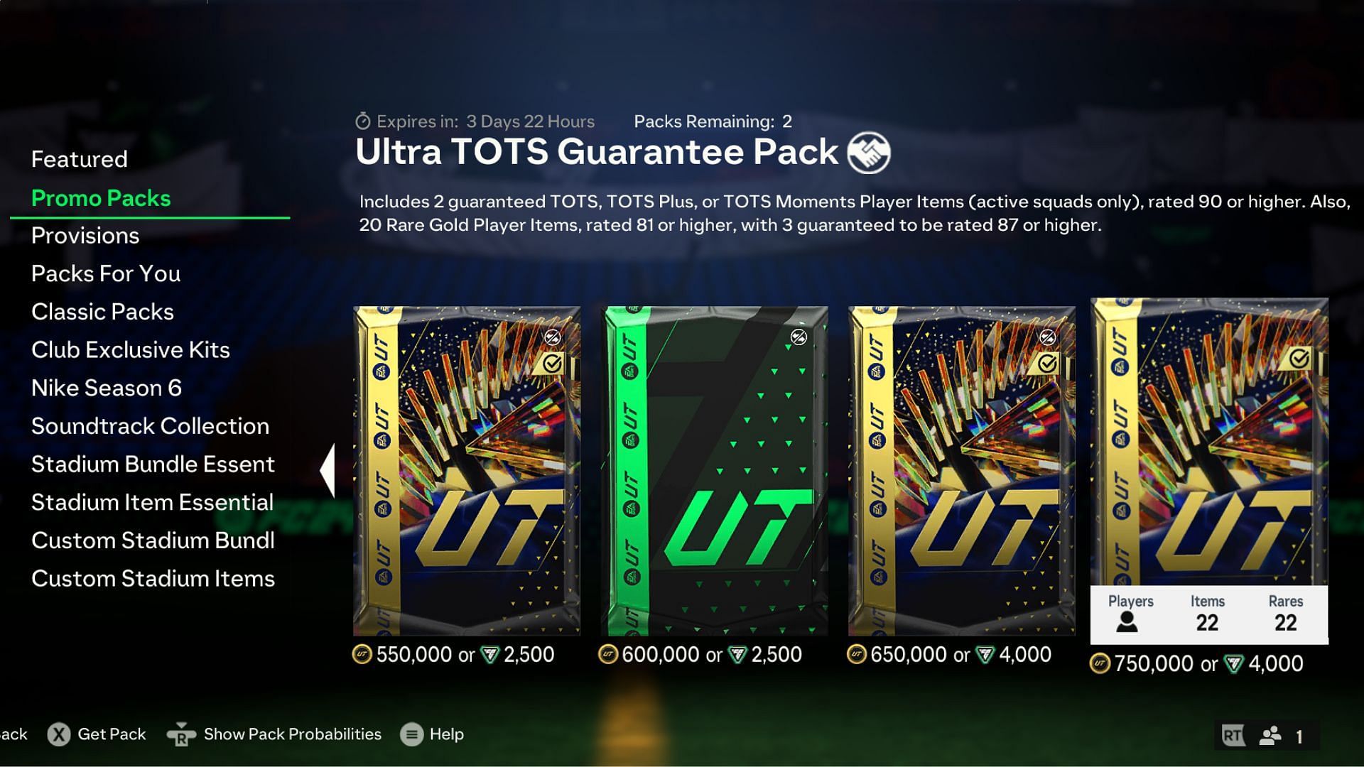 Buying packs are expensive and can quickly drains your in-game and real money (Image via EA Sports)