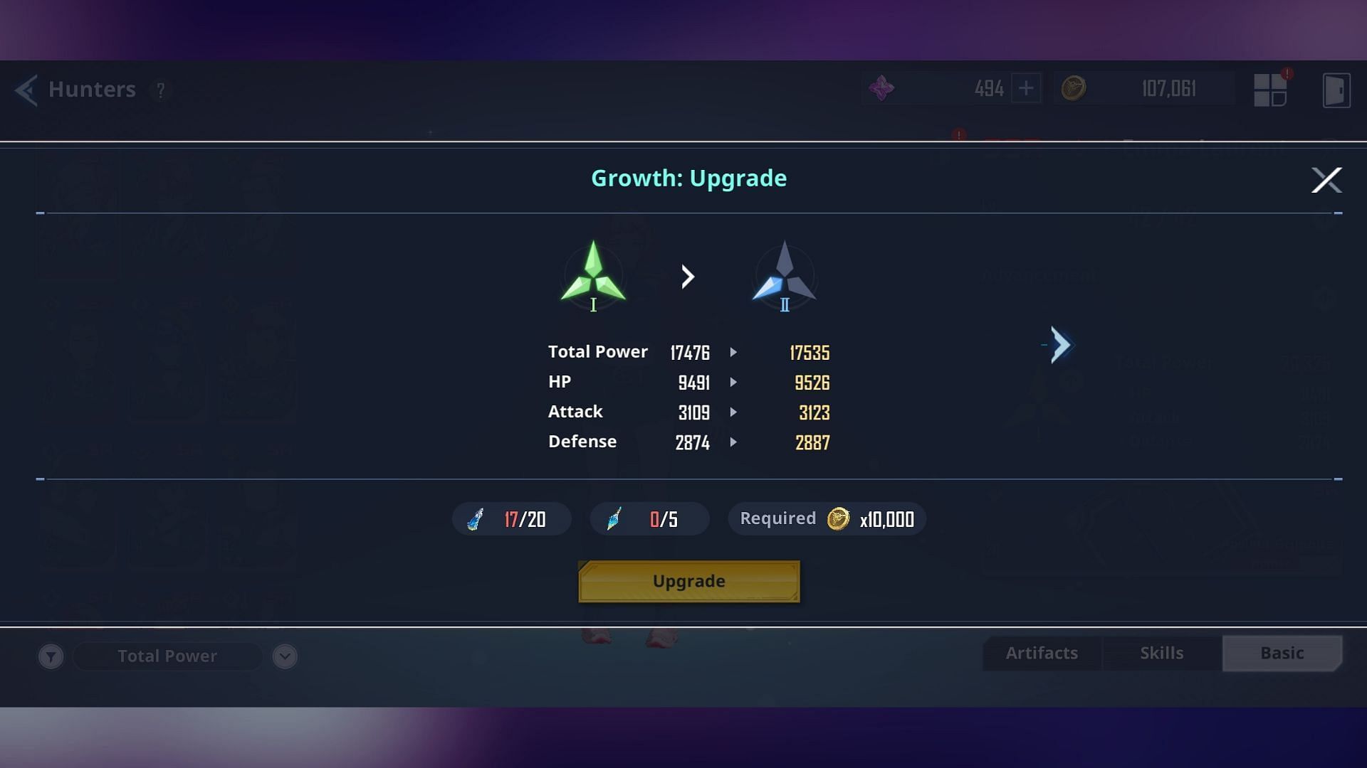 You can Upgrade Hunters&#039; basic stats with Mana Power Elixir in Solo Leveling Arise. (Image via Netmarble)