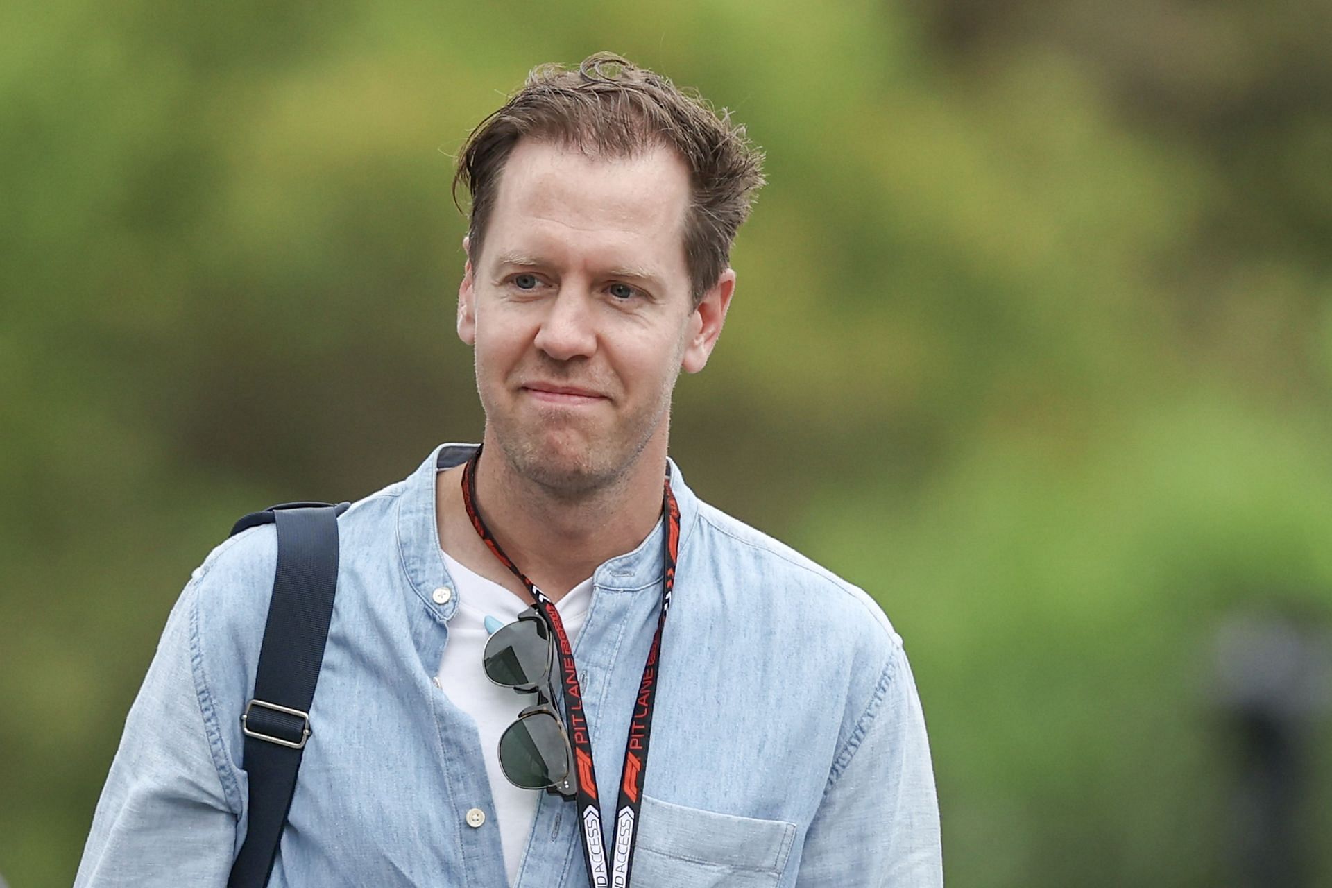 Sebastian Vettel in the paddock ahead of the 2024 F1 Imola GP (Image via X/@F1)