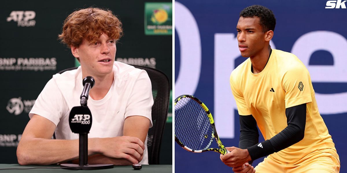 Jannik Sinner (L) and Felix Auger-Aliassime (R)