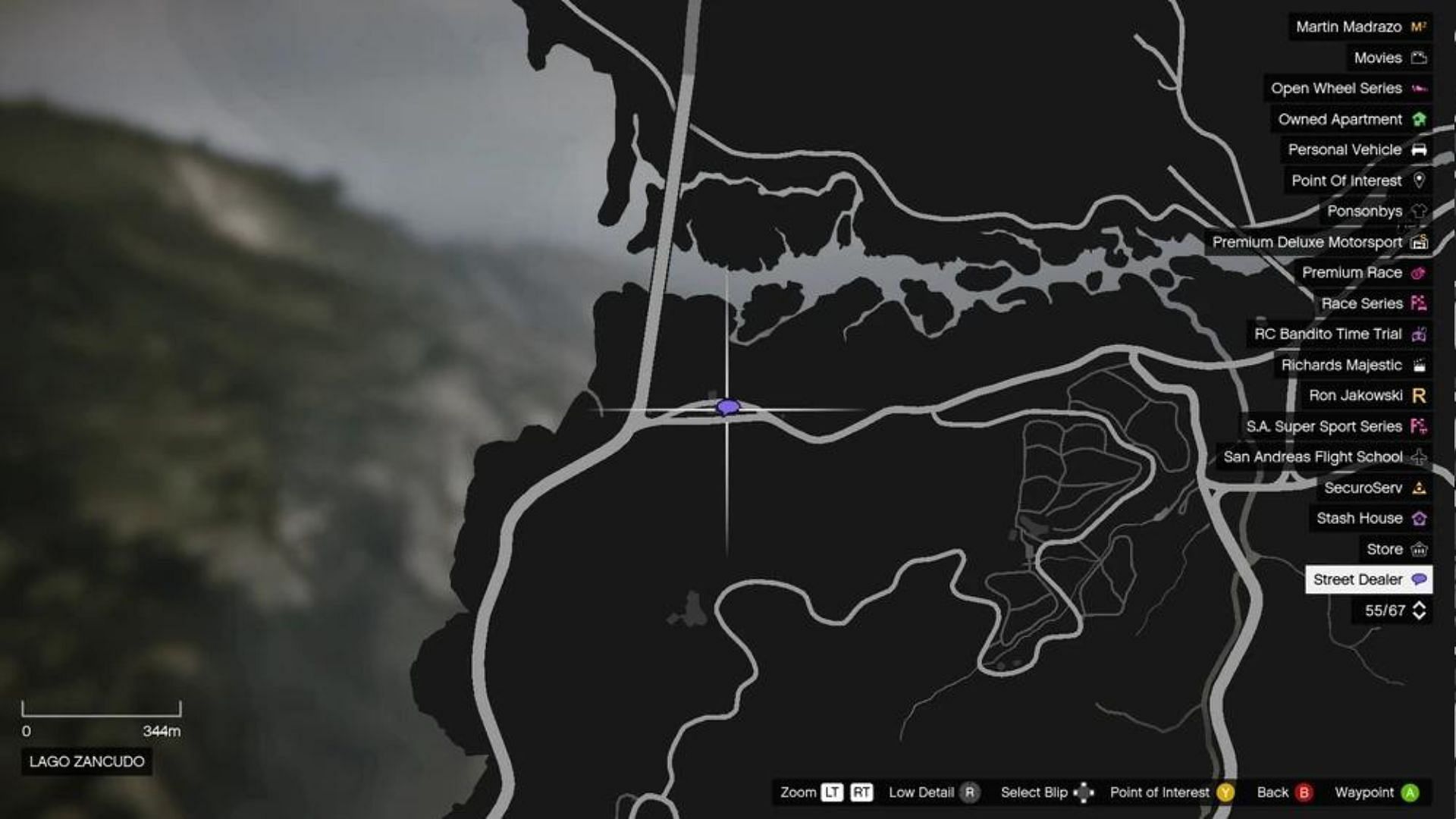 The exact coordinates of the third drug dealer on May 11, 2024 (Image via GTA-Wiki)