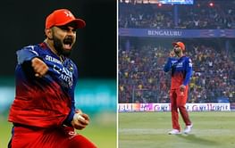 [In Picture] Virat Kohli does the silence gesture after Ajinkya Rahane's dismissal in RCB vs CSK IPL 2024 match