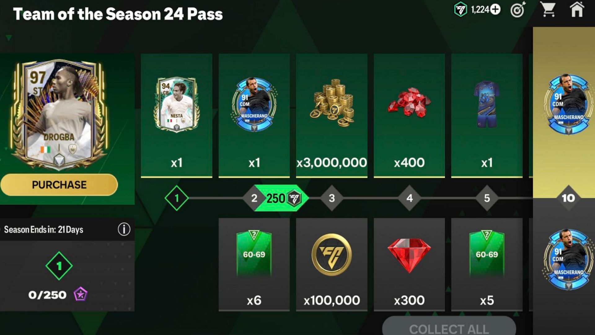 FC Mobile TOTS 2024 Pass rewards (Image via EA Sports)