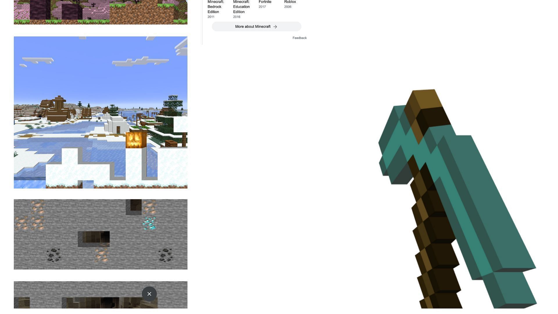 Getting the diamond pickaxe (Image via Mojang Studios)