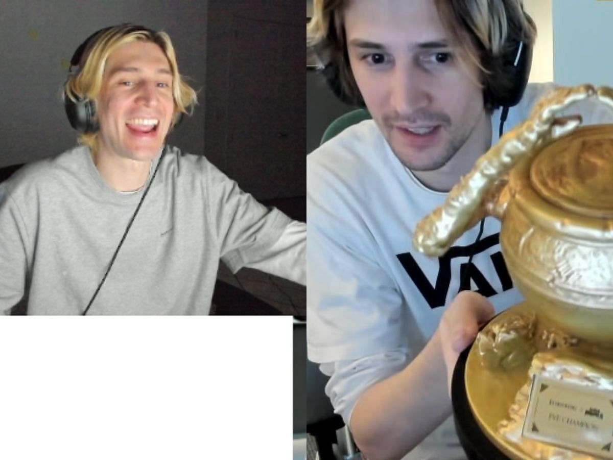 xQc flexes his Elden Ring trophy following Kai Cenat