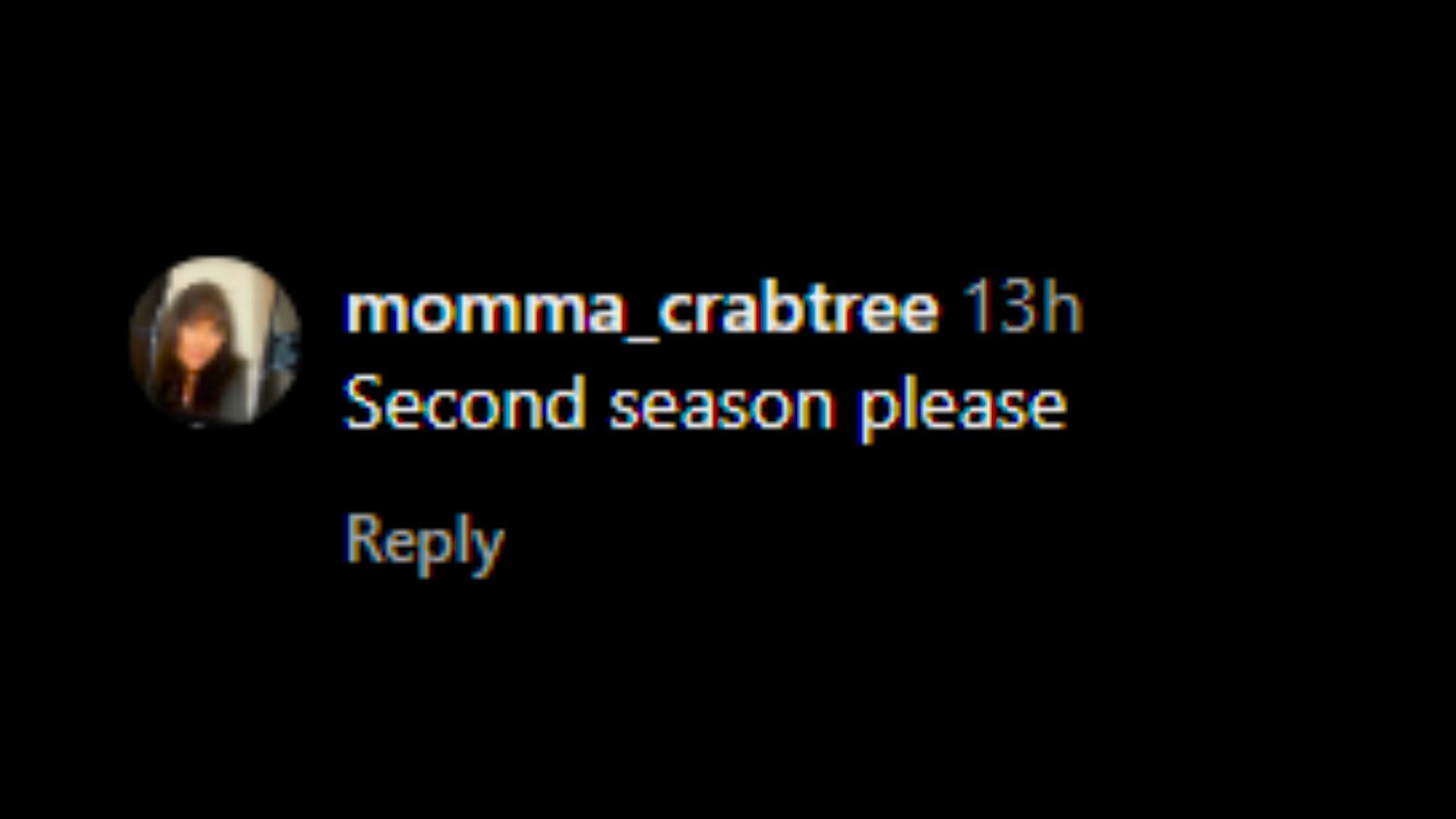 A comment under a post for Tracker season 1 (Image via Instagram/CBS)