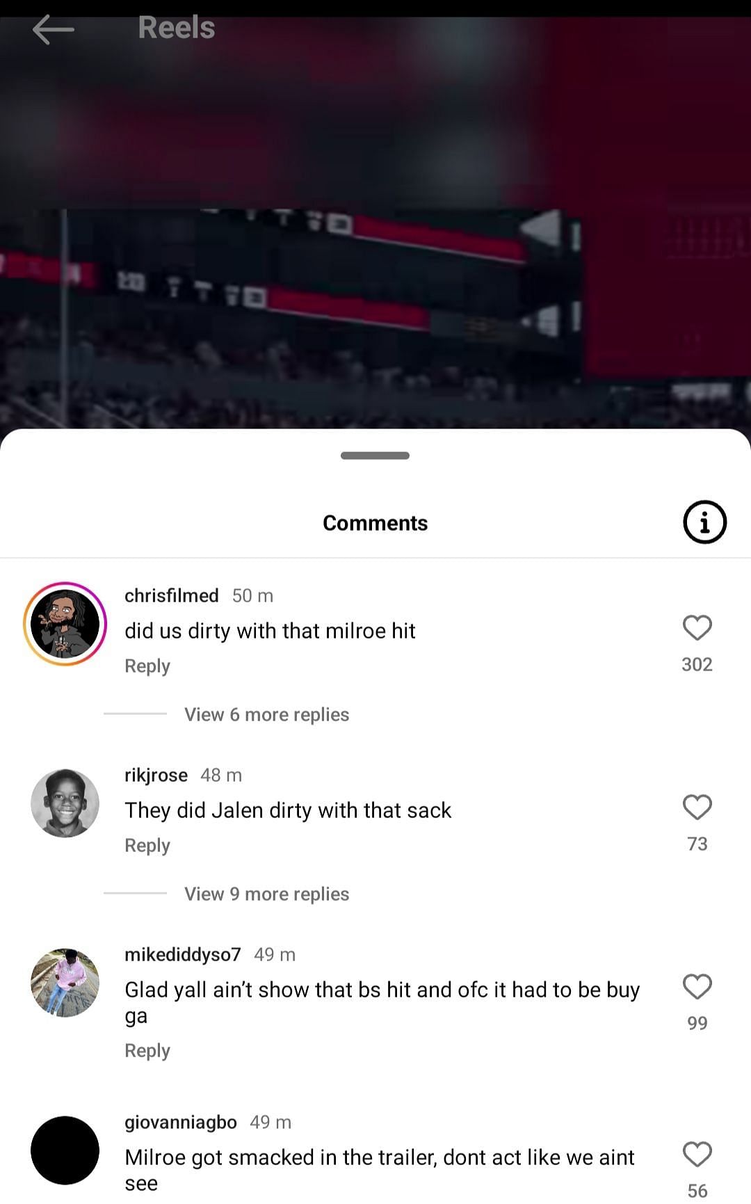 Alabama&#039;s IG comment section