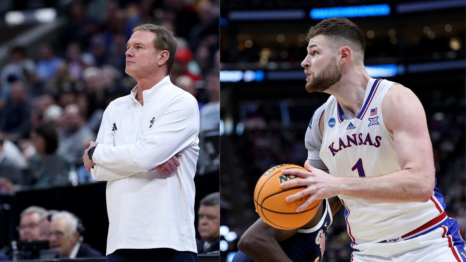 Kansas coach Bill Self and big man Hunter Dickinson will team up again in 2024-25 and take a shot at UConn. 