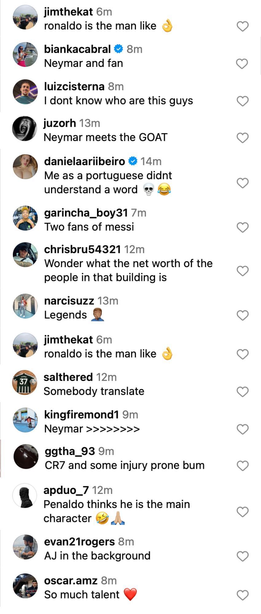 Fans react to Cristiano Ronaldo and Neymar Jr. at the &#039;Ring of Fire&#039; event [via @tntsportsboxing on Instagram]
