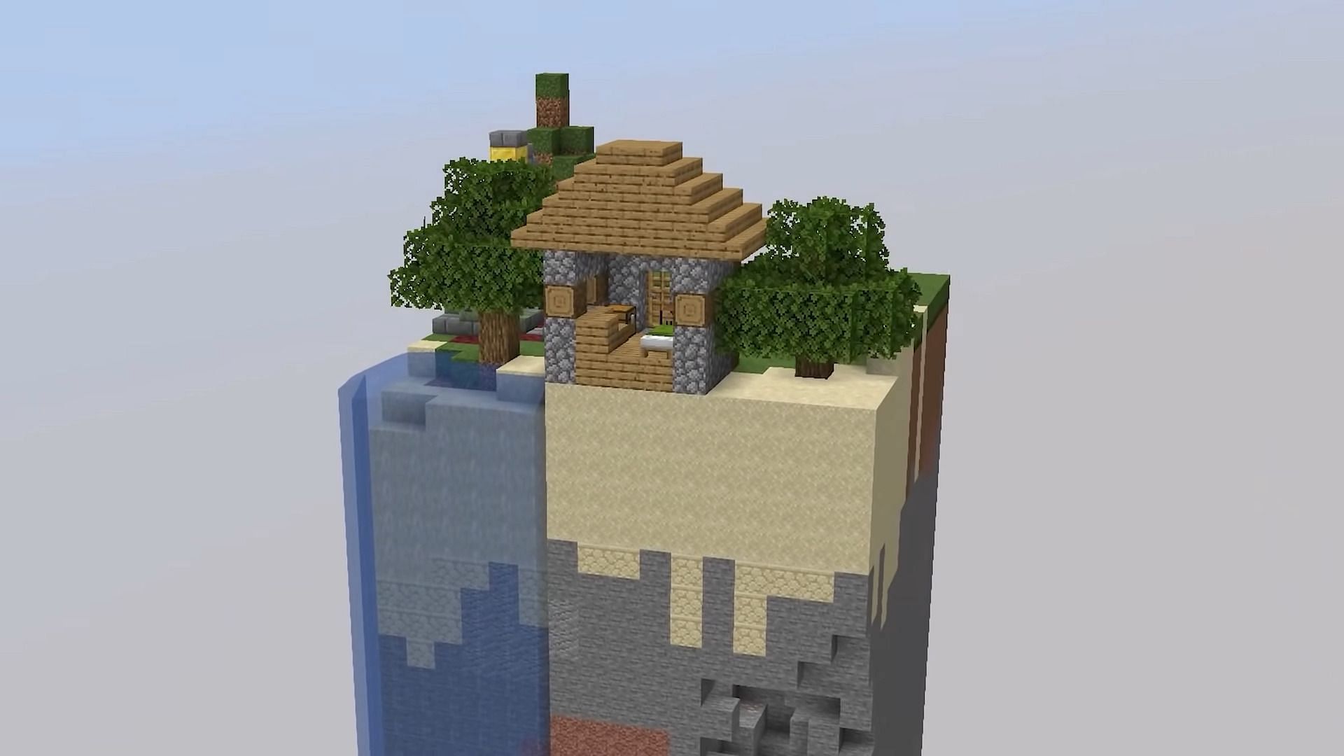 The One Chunk challenge is similar to Skyblock, but gives Minecraft fans more to work with (Image via Laff/YouTube)
