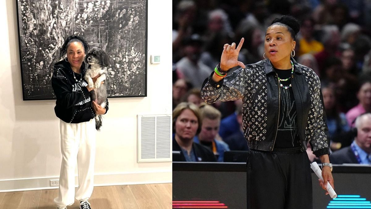 Gamecocks HC Dawn Staley and her dog, Champ