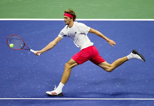 Alexander Zverev in action at the 2020 US Open