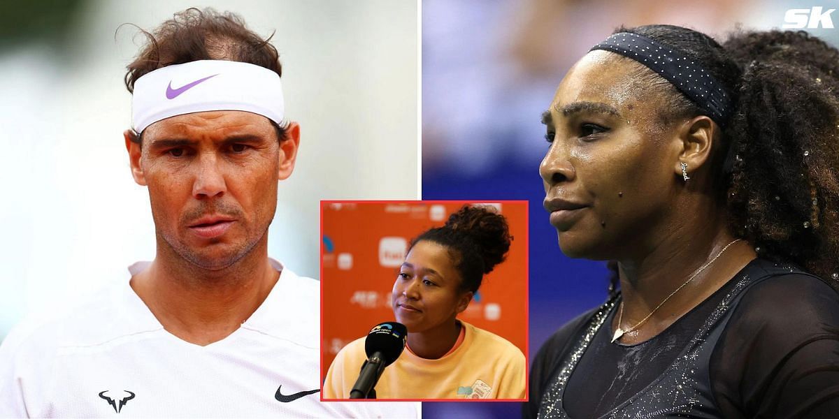 Rafael Nadal (L) Serena Williams (R) Naomi Osaka (Middle)