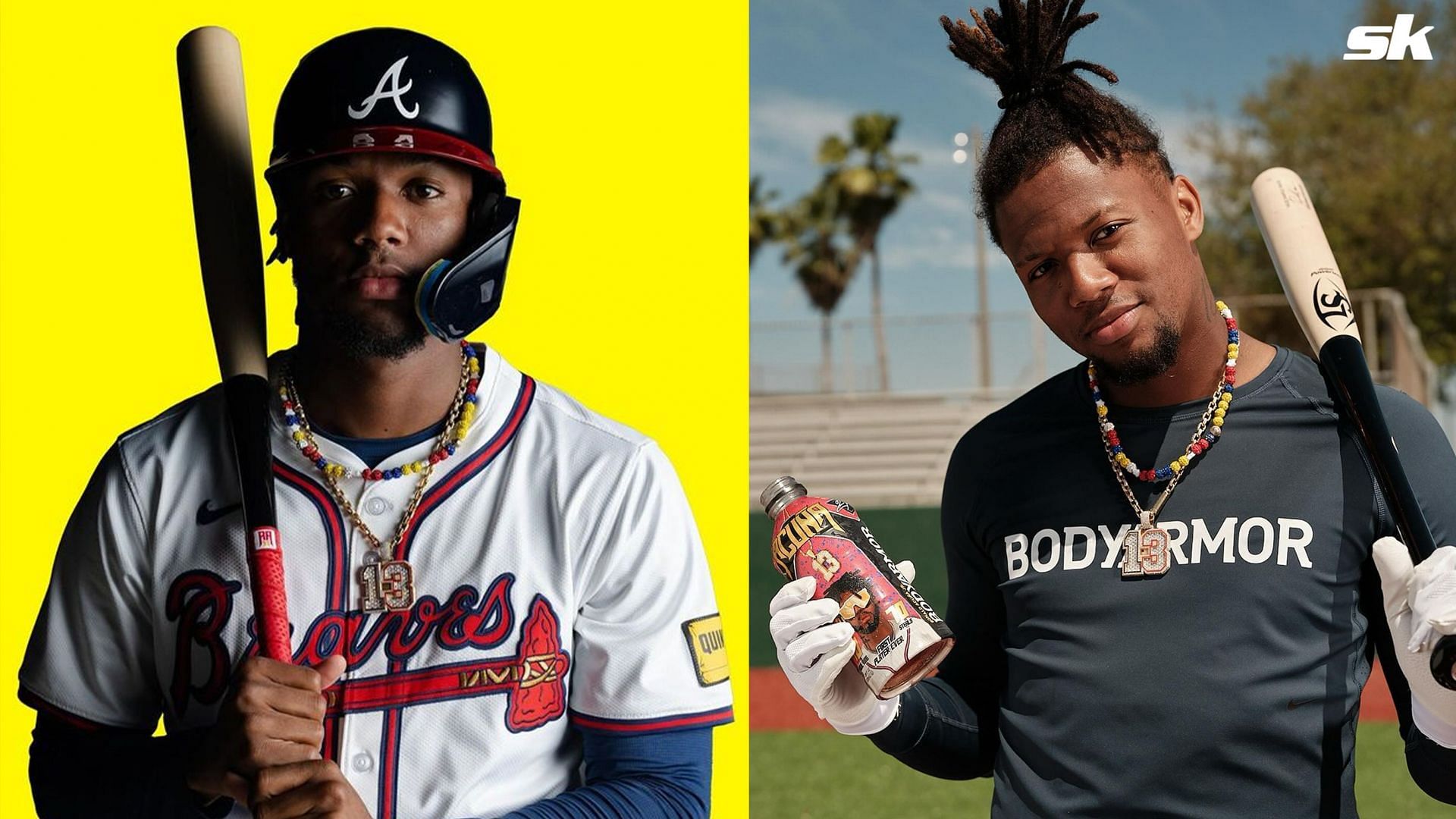 Ronald Acuna Jr. with special edition MVP punch drink