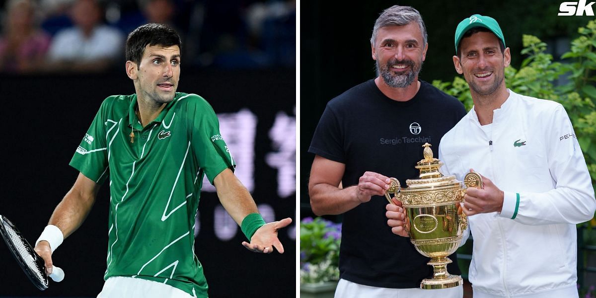 Novak Djokovic (L) with Goran Ivanisevic (R)