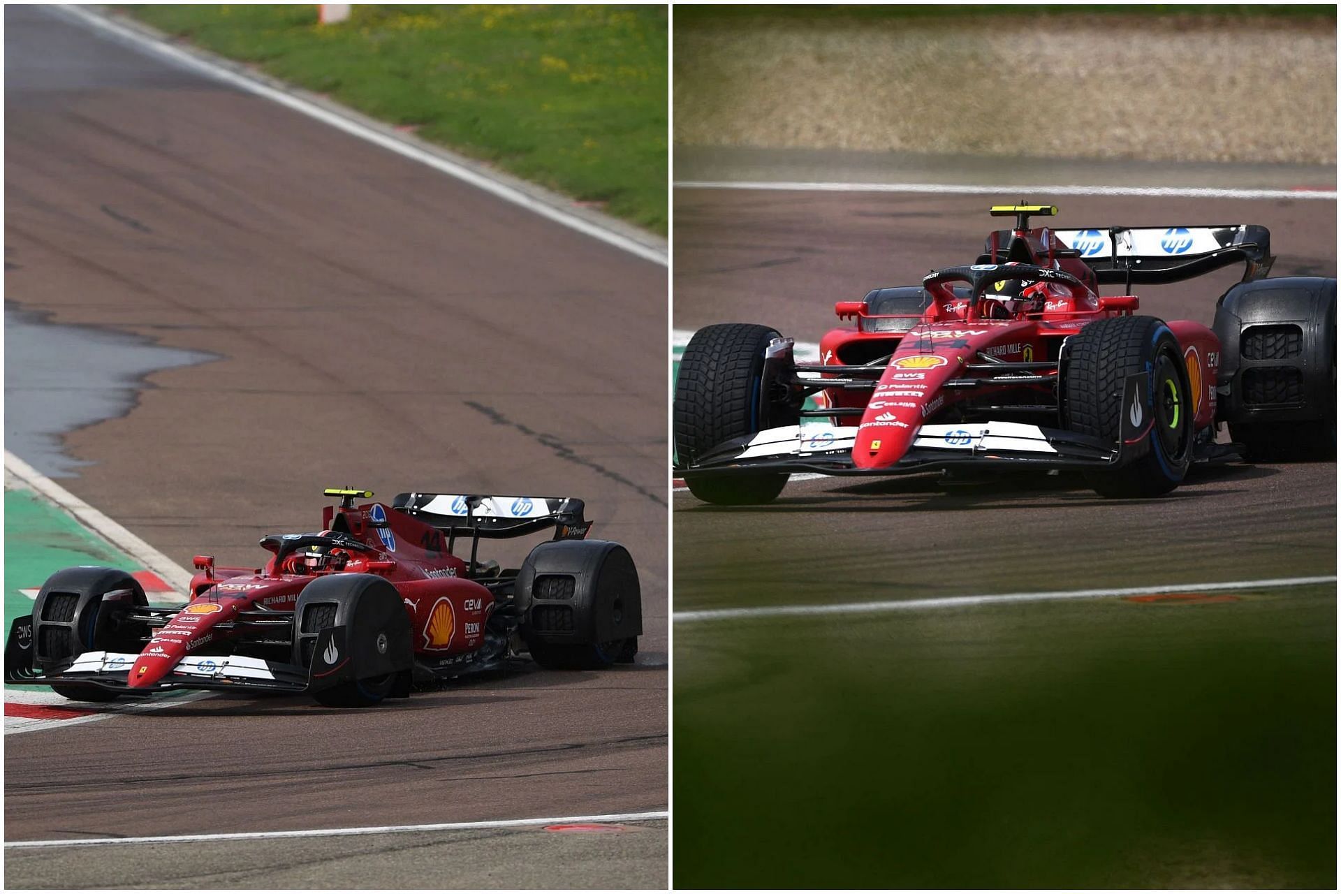 Ferrari junior drivers Arthur Leclerc and Oliver Bearman testing new spray covers and upgrades during at the Fiorano track (Collage via Sportskeeda)