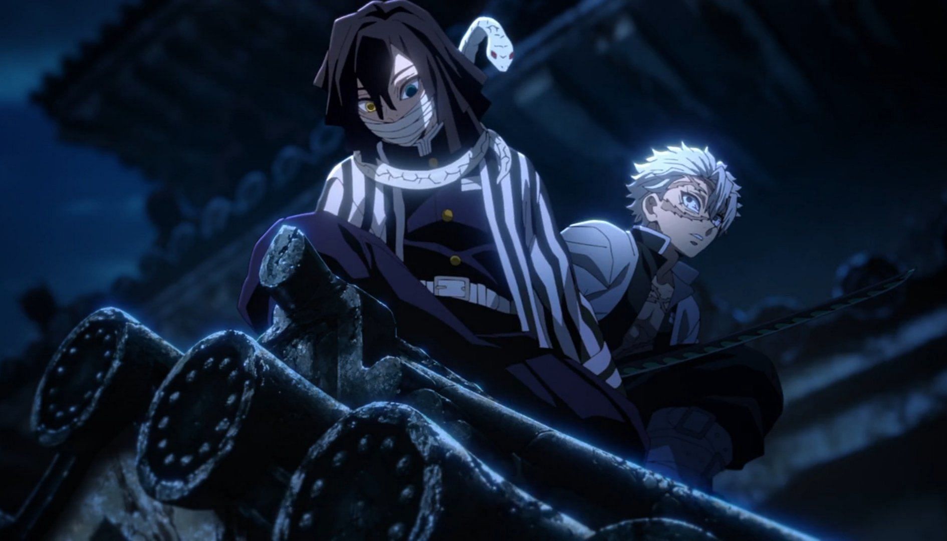 Sanemi and Obanai as seen in Demon Slayer season 4 episode 1 (Image via Ufotable)