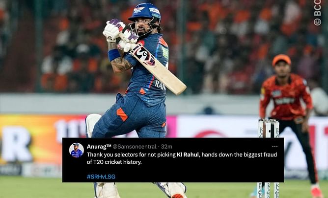 "Seven wonders of the world may be somewhere else but the 8th one is here" - Fans react as KL Rahul throws away another start vs SRH in IPL 2024