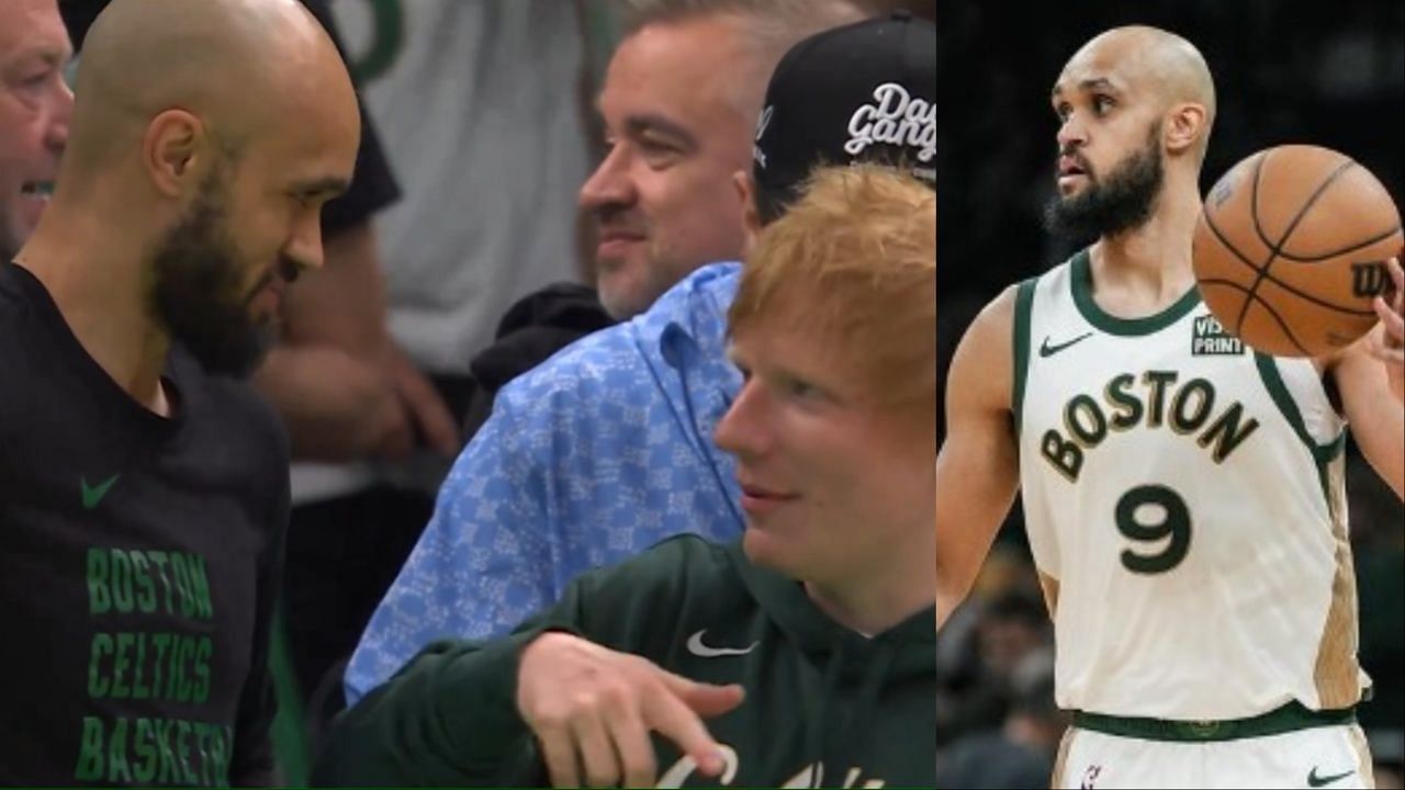 Fans react to Derrick White catching up with Ed Sheeran