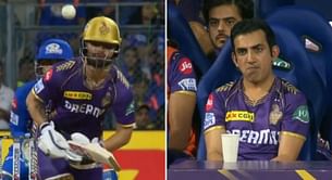 [Watch] Gautam Gambhir disappointed as Rinku Singh departs cheaply again in MI vs KKR IPL 2024 match