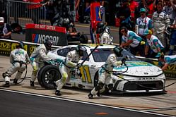Denny Hamlin calls out "safety problem" after Charlotte spin to avoid William Byron's pit crew