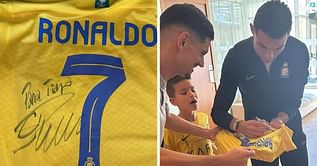 “I promised him” - Ex-Chelsea forward takes his son to meet Cristiano Ronaldo in Saudi Arabia, receives signed shirt in dream come true moment