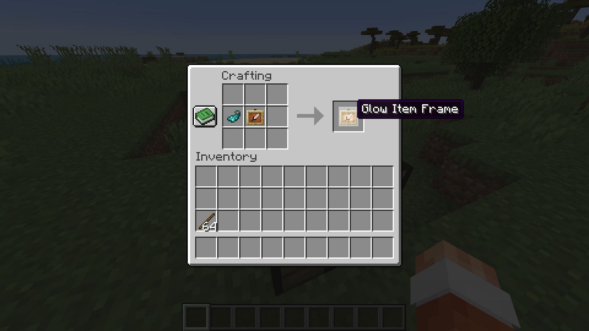 Glow item frames require an existing item frame in their crafting recipe (Image via Mojang)