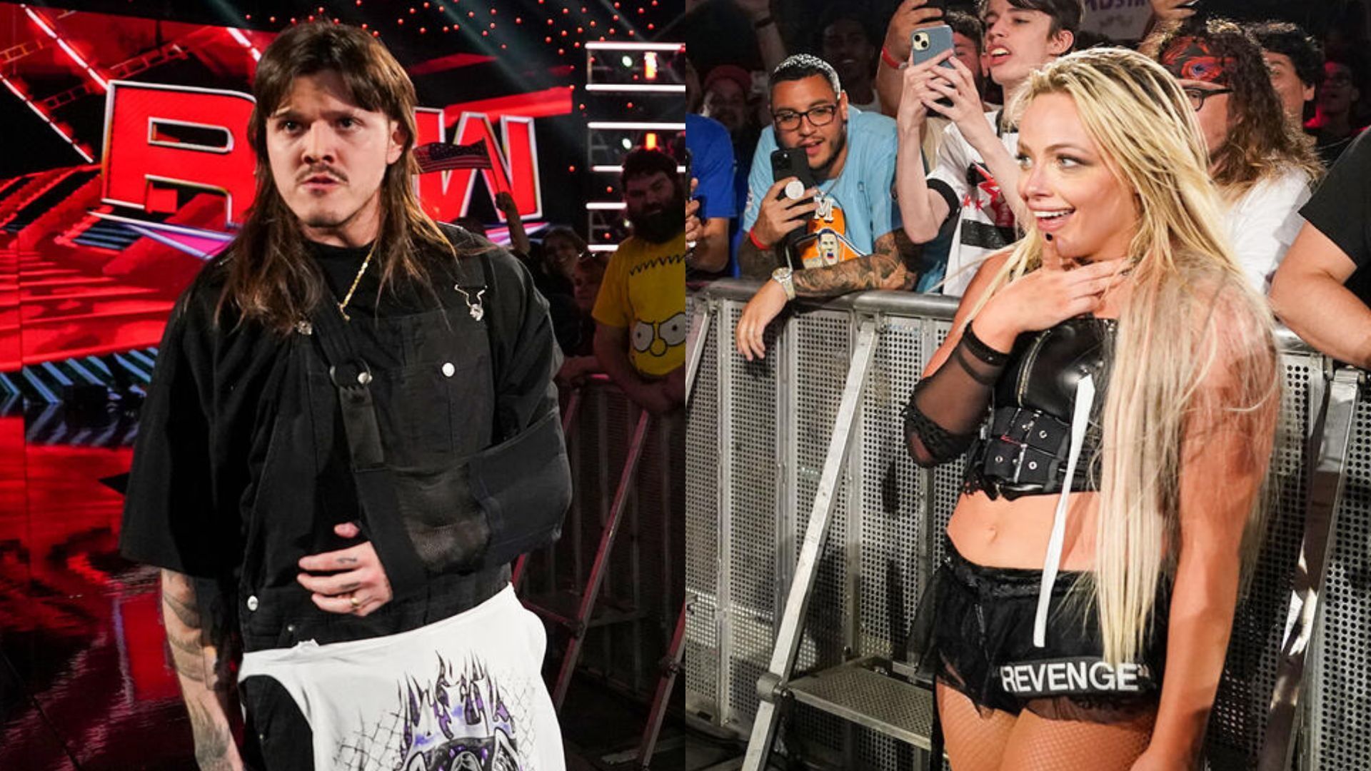 Dominik Mysterio (left) and Liv Morgan (right)
