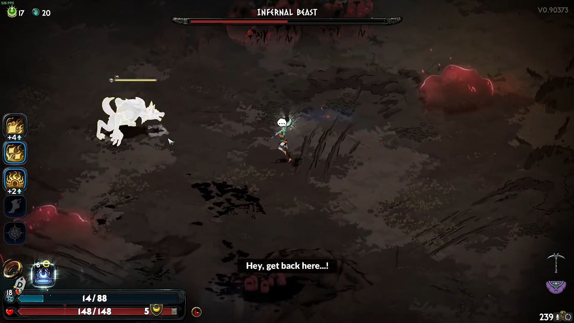 Cerberus spawns armored enemies in his phase 2 transition (Image via Supergiant Games || YouTube @Johnnie&#039;s Here)