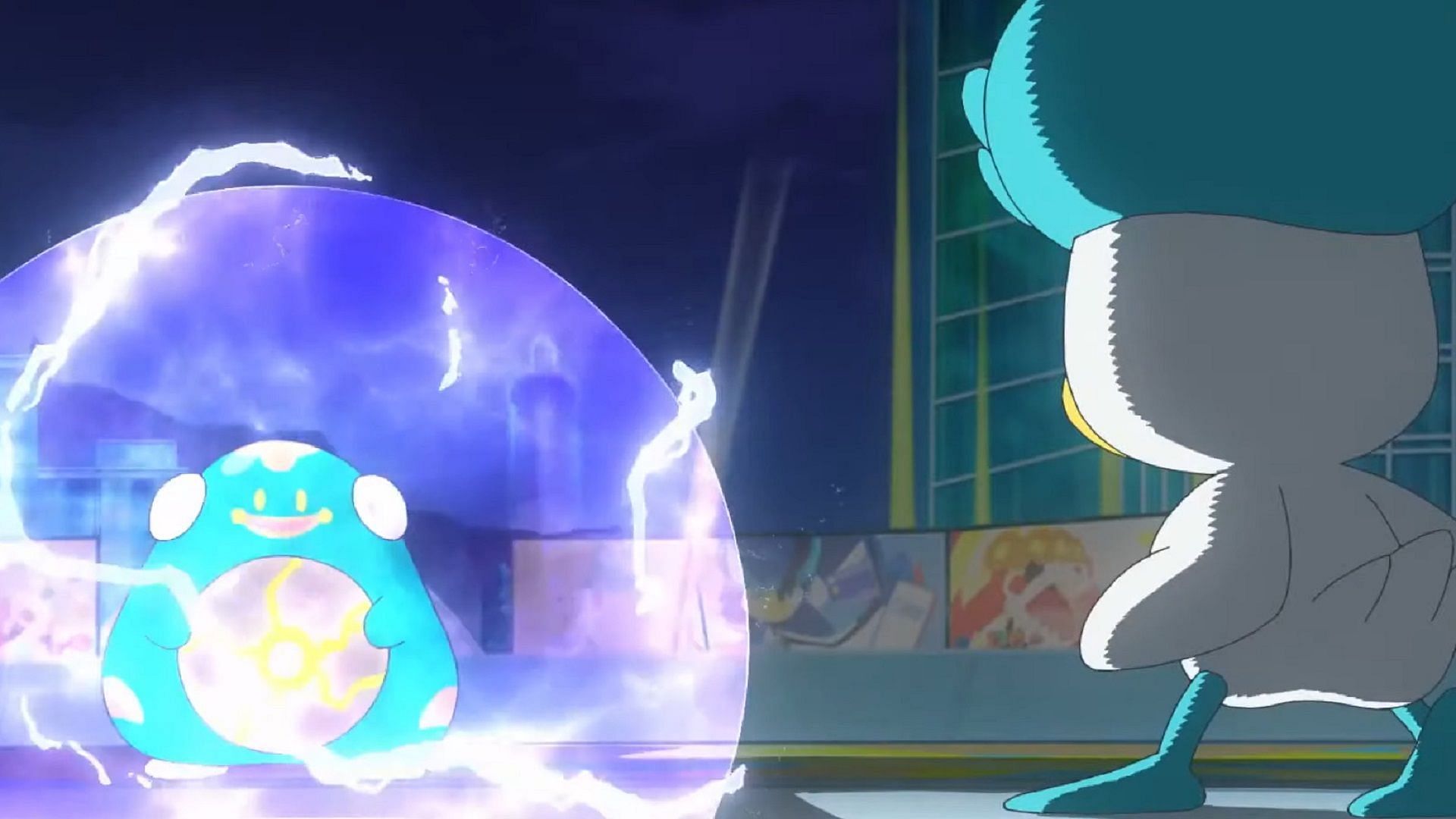 Bellibolt absorbs Quaxly&#039;s attacks in Pokemon Horizons Episode 50 (Image via The Pokemon Company)