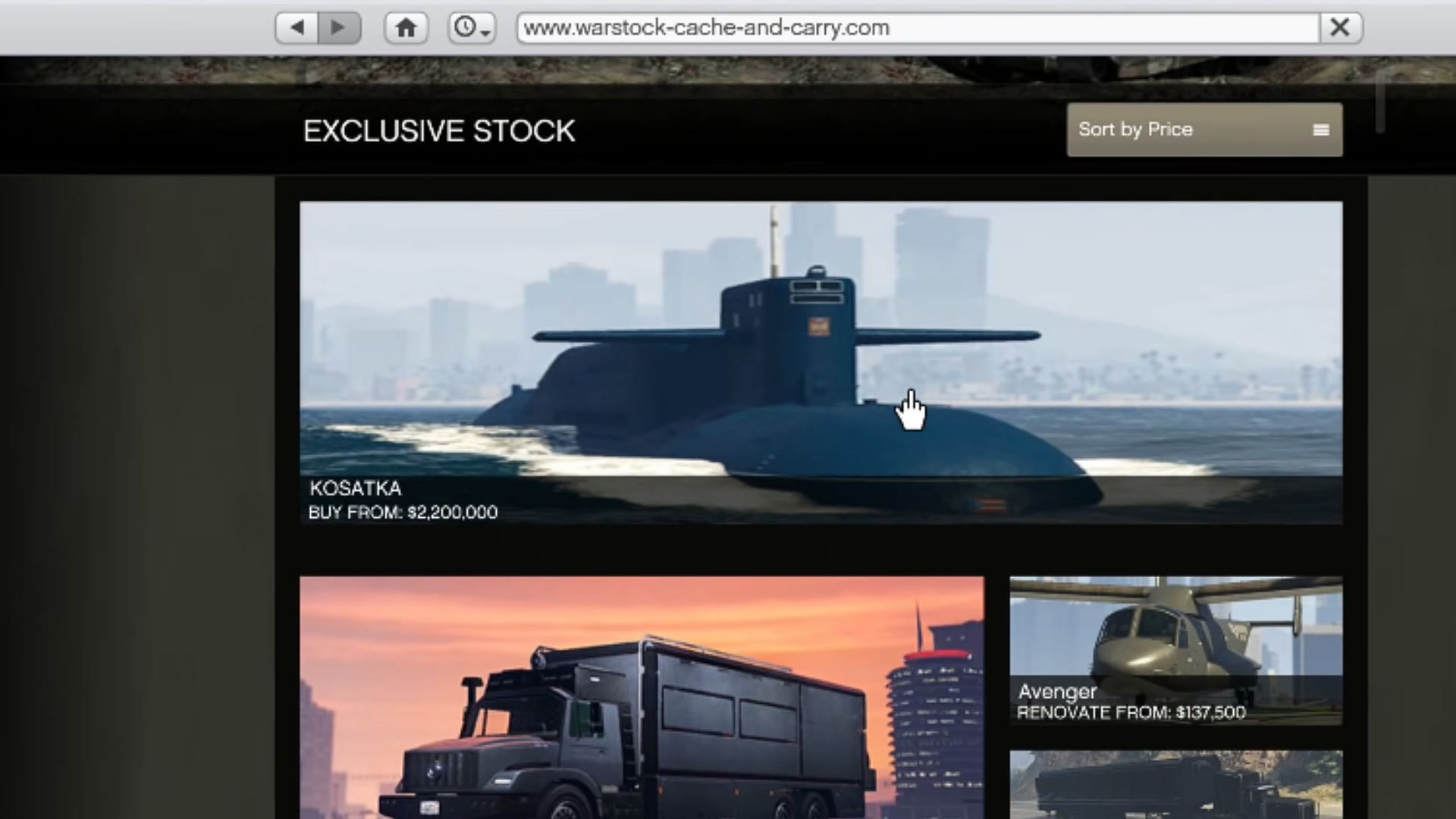 The Kosatka submarine has a steep price tag of $2,200,000 (Image via YouTube/Digital Car Addict)