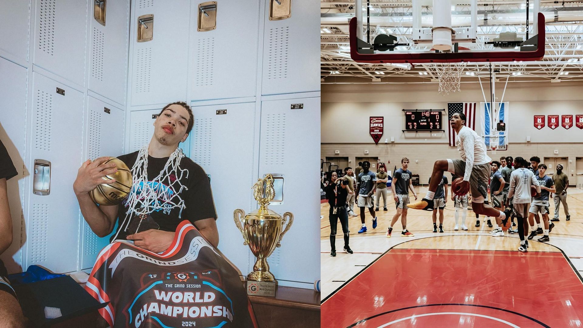 Tyran Stokes with The Grand Session World Championship Trophy