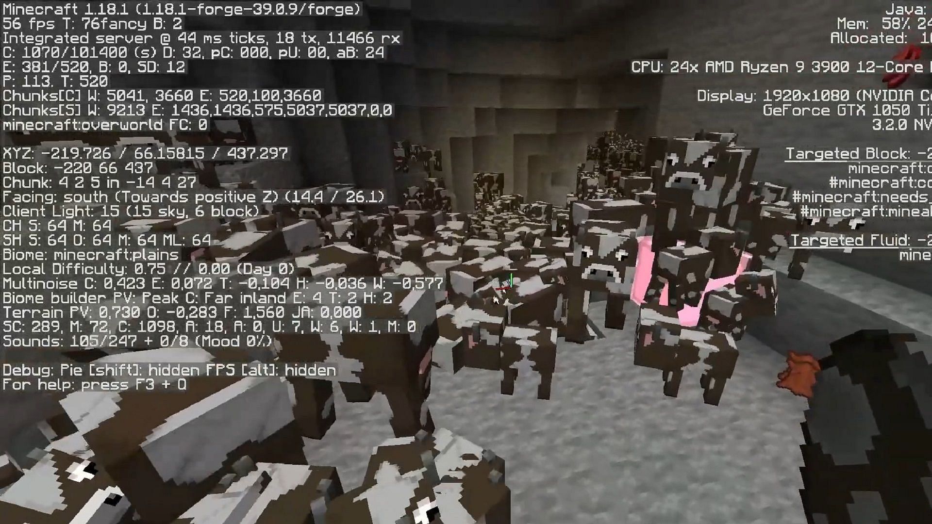Entity Culling removes certain in-game entities like mobs in some circumstances to improve FPS (Image via Udisen/YouTube)