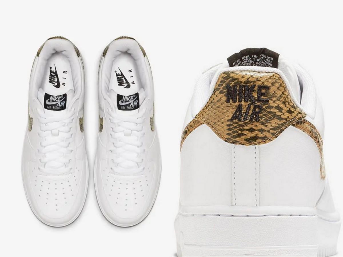 Detailed look at Nike Air Force 1 Low &quot;Ivory Snake&quot; sneakers (Image via Nike)