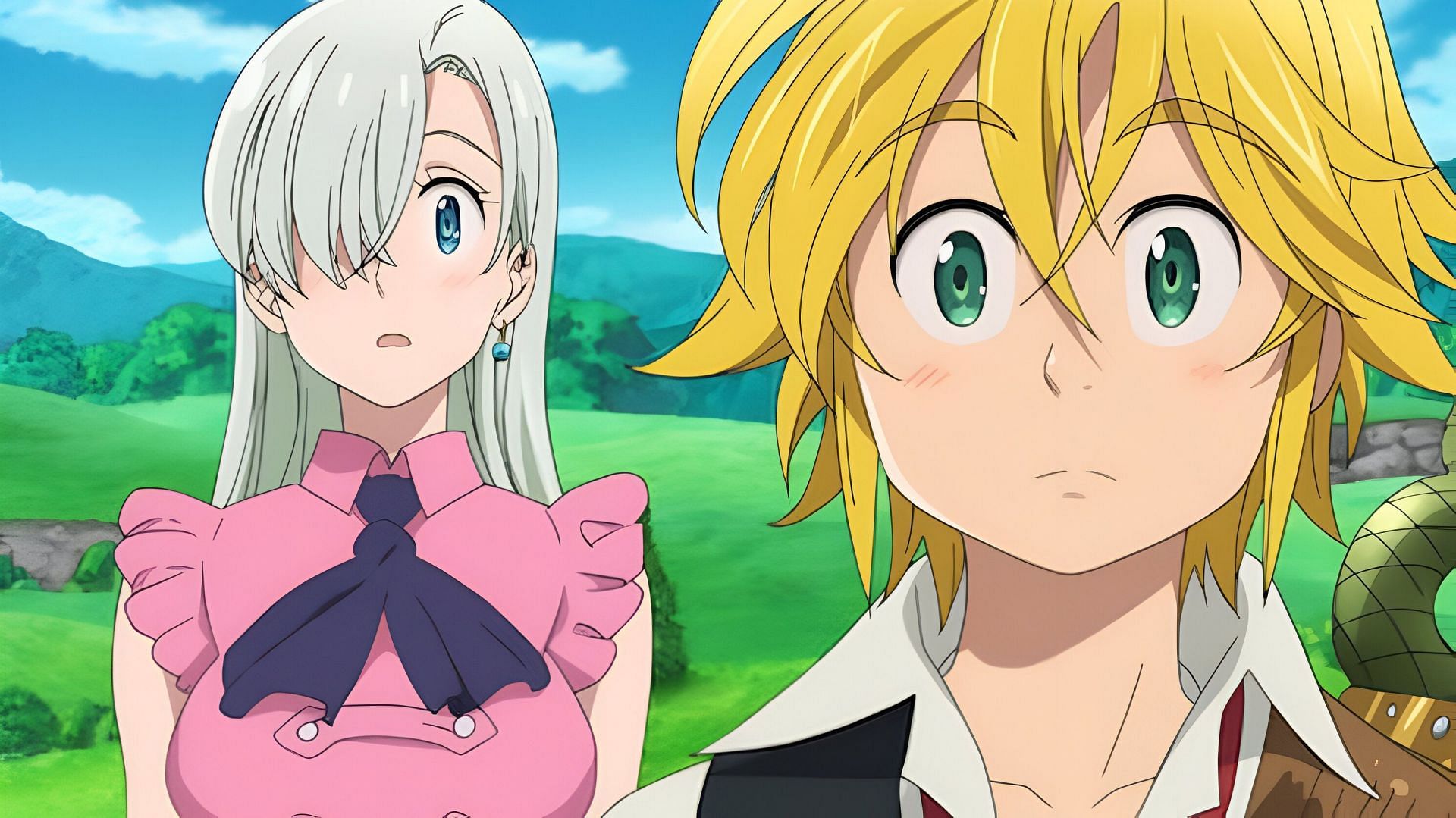 Elizabeth (left) and Meliodas (right) as seen in the anime (Image via A-1 Pictures)