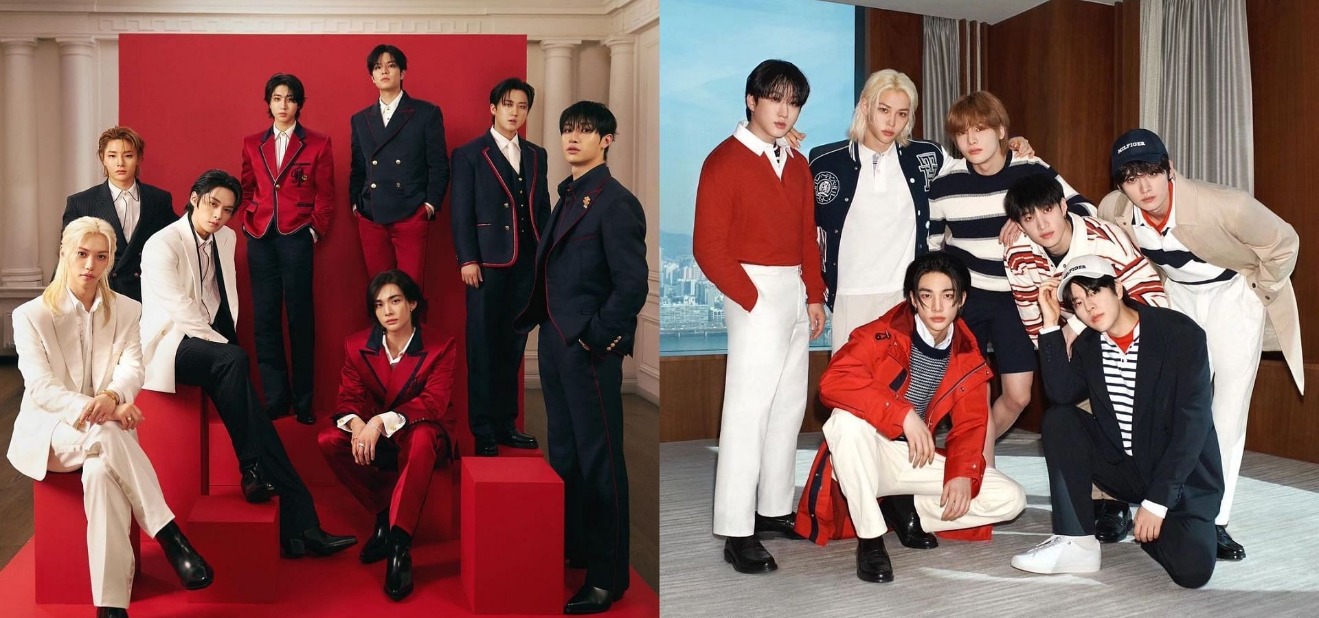 Stray Kids at the 2024 Met Gala with Tommy Hilfiger (Images Via Instagram/@tommyhilfiger, @realstraykids) 