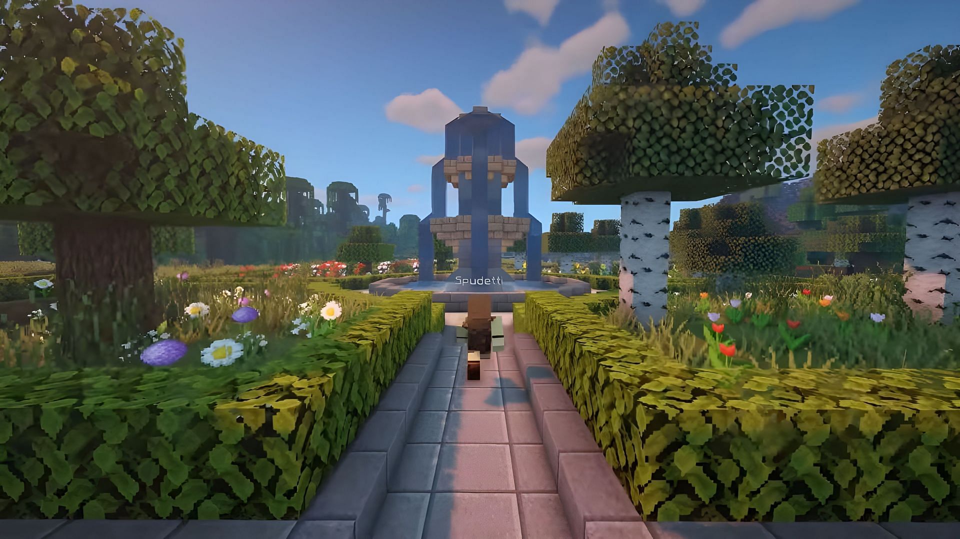 Fountain builds are beautifully created within Minecraft (Image via YouTube/Spudetti)