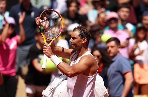 Rafael Nadal practicing ahead of the French Open