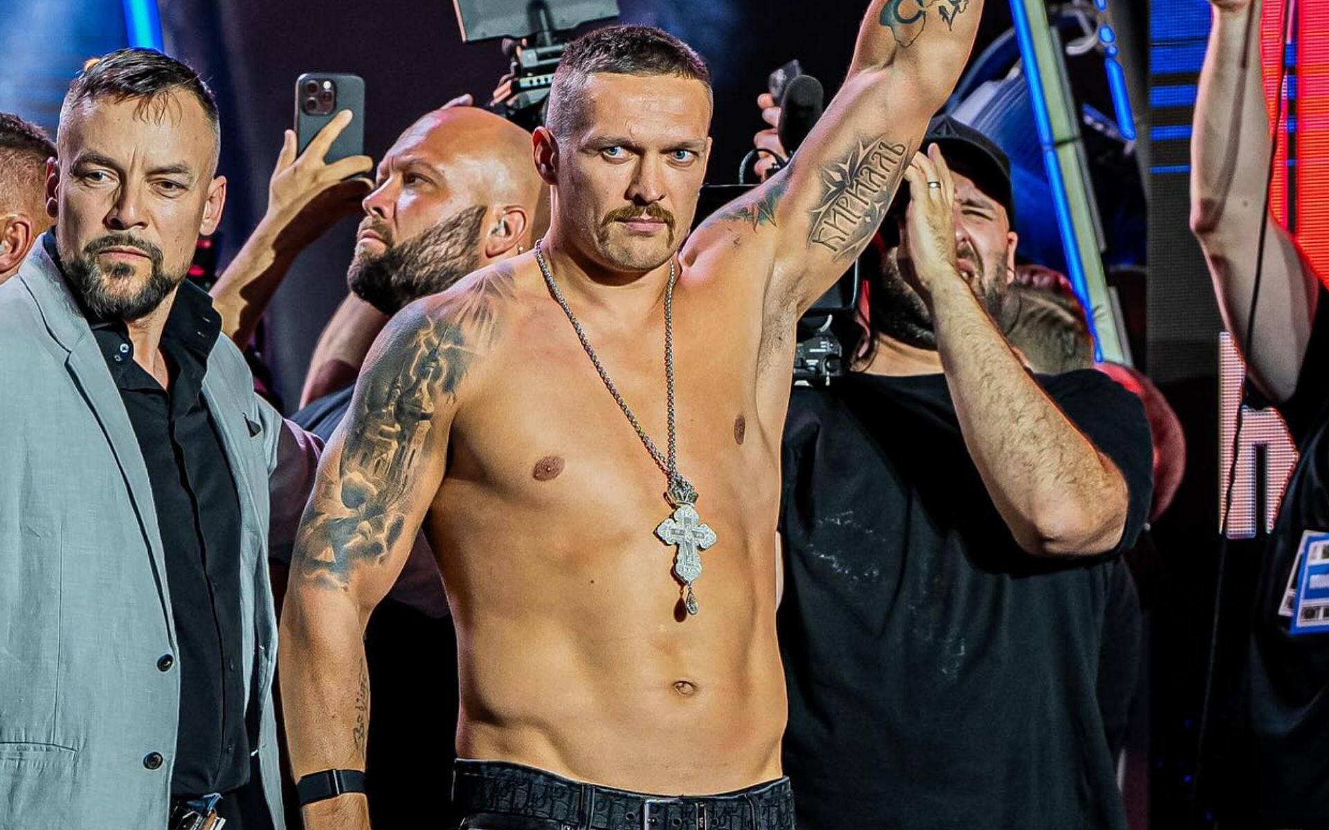 American actor in support of Oleksandr Usyk (pictured) at the 