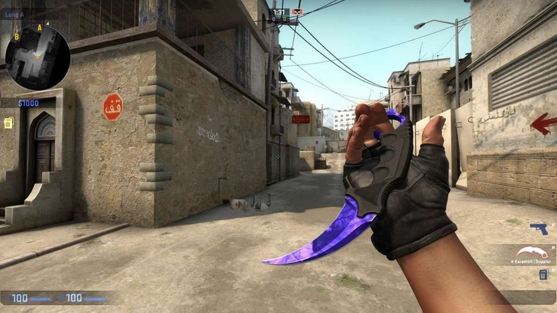 Karambit Doppler Sapphire (Image via Valve)