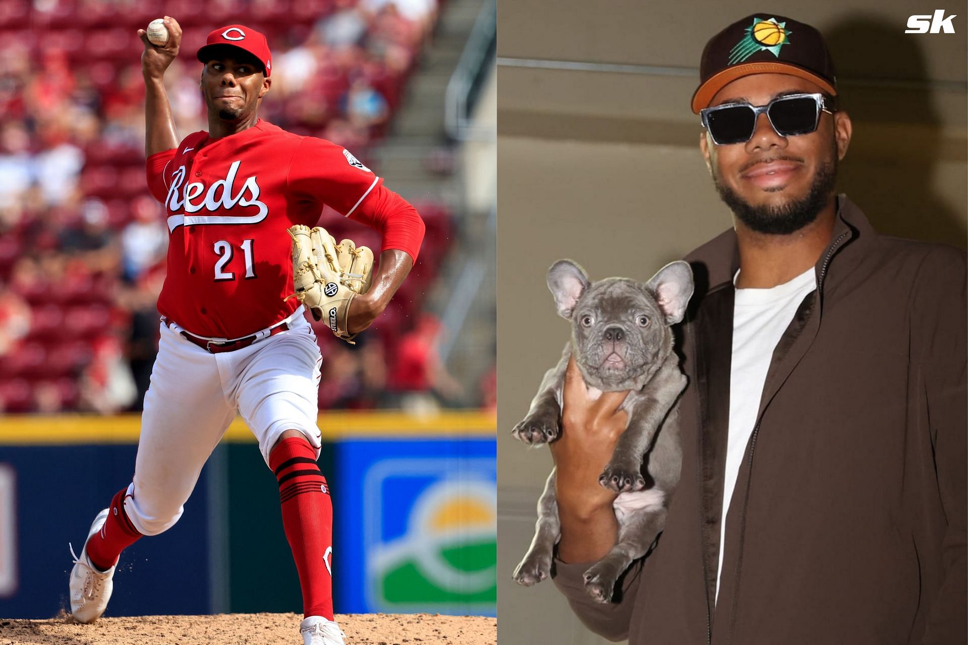 Hunter Green brings his dog Ross to the game| @MLB/ X