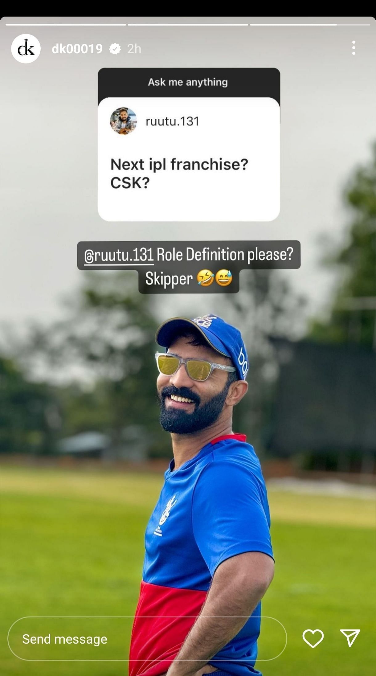 IPL "Role Definition please, Skipper" Dinesh Karthik's cheeky reply