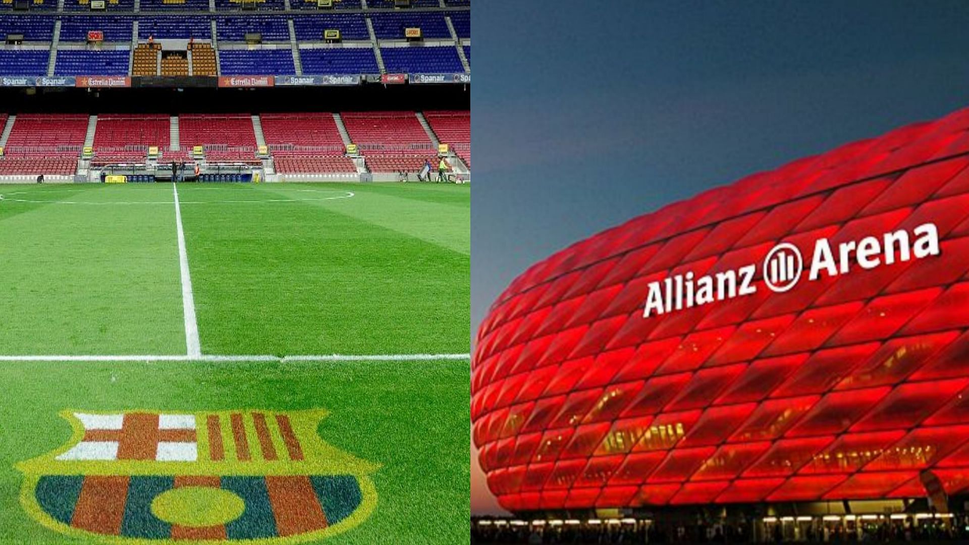 Allianz Arena and Camp Nou will be missing in EA FC 25 (Image via FC Barcelona and Bundesliga)